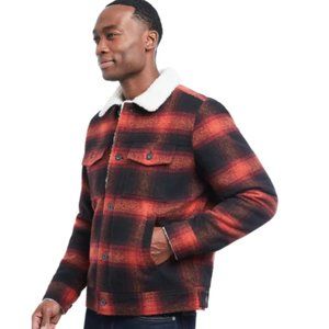 NWT Lucky Brand Thanos Buffalo Plaid Faux Shearling